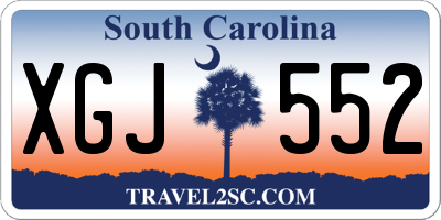 SC license plate XGJ552