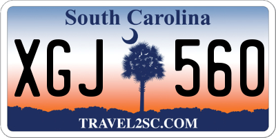 SC license plate XGJ560