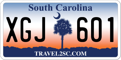 SC license plate XGJ601