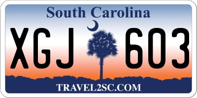 SC license plate XGJ603