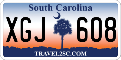 SC license plate XGJ608