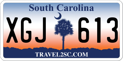 SC license plate XGJ613