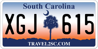 SC license plate XGJ615
