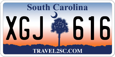 SC license plate XGJ616