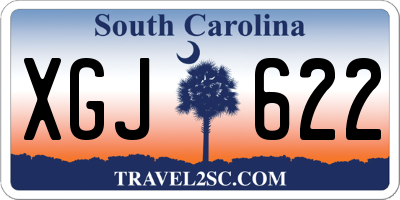 SC license plate XGJ622
