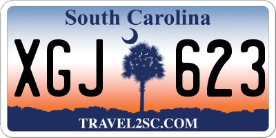 SC license plate XGJ623