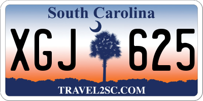 SC license plate XGJ625