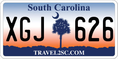 SC license plate XGJ626