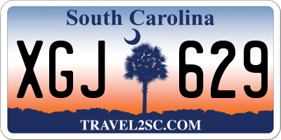 SC license plate XGJ629