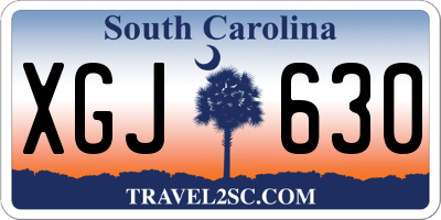 SC license plate XGJ630