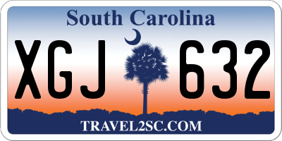 SC license plate XGJ632