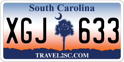 SC license plate XGJ633