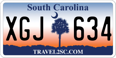 SC license plate XGJ634