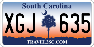 SC license plate XGJ635