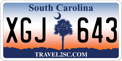 SC license plate XGJ643