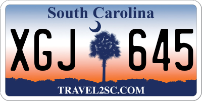 SC license plate XGJ645