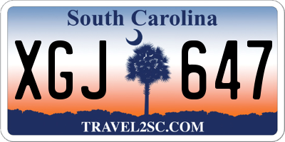 SC license plate XGJ647