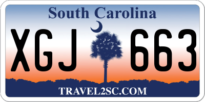 SC license plate XGJ663