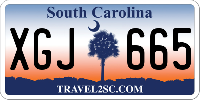 SC license plate XGJ665
