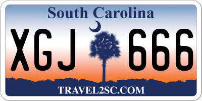 SC license plate XGJ666