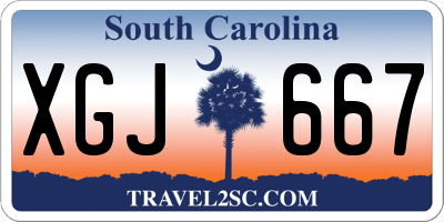 SC license plate XGJ667