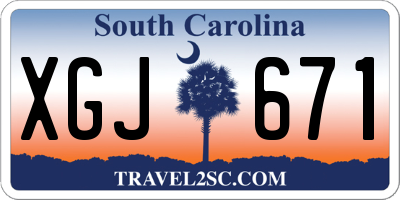 SC license plate XGJ671