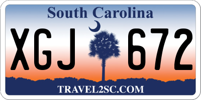 SC license plate XGJ672