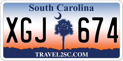 SC license plate XGJ674