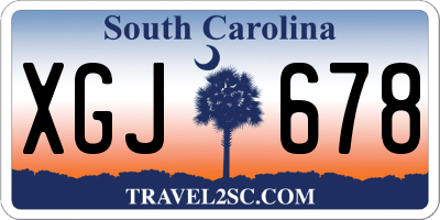 SC license plate XGJ678
