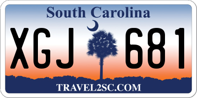 SC license plate XGJ681