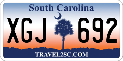 SC license plate XGJ692