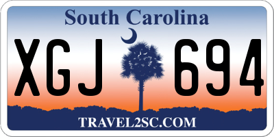 SC license plate XGJ694