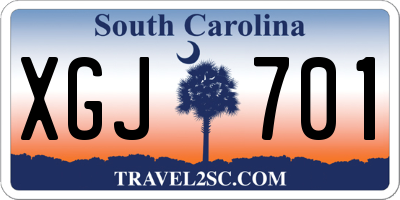 SC license plate XGJ701