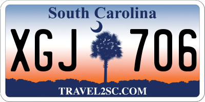 SC license plate XGJ706