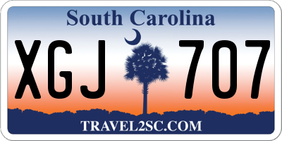 SC license plate XGJ707