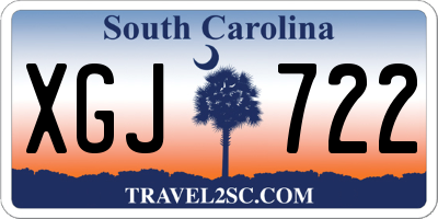 SC license plate XGJ722