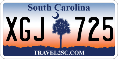 SC license plate XGJ725