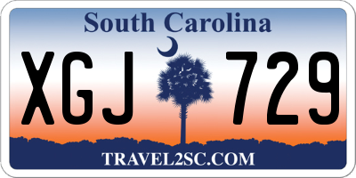 SC license plate XGJ729