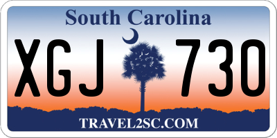 SC license plate XGJ730
