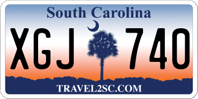 SC license plate XGJ740