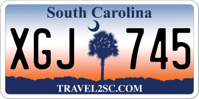 SC license plate XGJ745