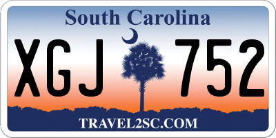 SC license plate XGJ752