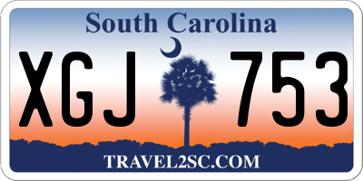 SC license plate XGJ753