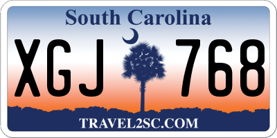 SC license plate XGJ768