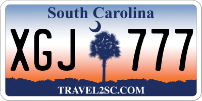 SC license plate XGJ777
