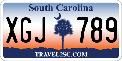 SC license plate XGJ789