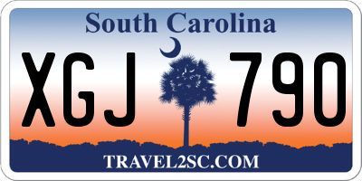 SC license plate XGJ790