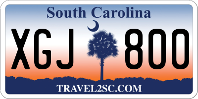 SC license plate XGJ800