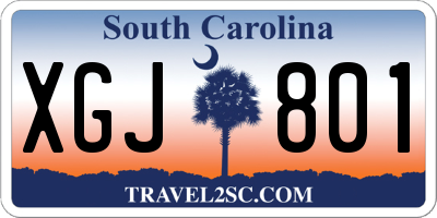 SC license plate XGJ801