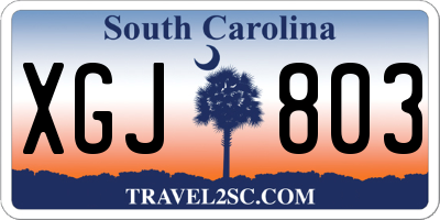 SC license plate XGJ803
